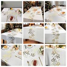 1/2pc 11inch*118/196/393inch Foil Printed Birthday Number Table Runner, Suitable For Festivals, New Year, Christmas, Halloween, Wedding, Birthday Party And Daily Use - Multicolor - View 1