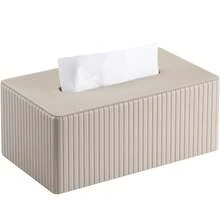 Elegant Italian-Style Tissue Box, Roman Column Striped PU Leather Tissue Box Holder, Suitable For Living Room, Bathroom, Bedroom, Dining Room And Car / Durable And Fashionable Tissue Dispenser Bathroom Accessories - Multicolor - View 14