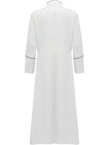 Men's Cassock Choir Long Cassock Minister Robe Clergy Pulpit Liturgical Church Robe 4 Colorshalloween - 白色 - 查看 10