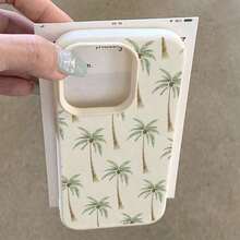 1pc TPU Material Fresh Coconut Palm Cute Animal Pattern Phone Case Suitable For  17 Pro Max/17/16 Pro Max/15/13/12/11, S20 FE/A15/S24/A55, Note 11/Note 12/Note 13 Pro, Full Coverage Anti-Drop Soft Protective Phone Cover   17 Pro Max Case - White 2 - View 5