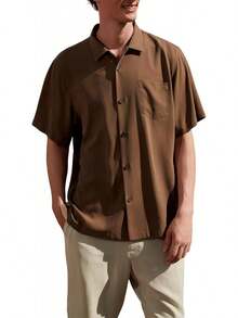 Men's Silk Button Down Shirts Short Sleeve Casual Tropical Holiday Hawaiian Shirtshalloween - 白色 - 查看 8