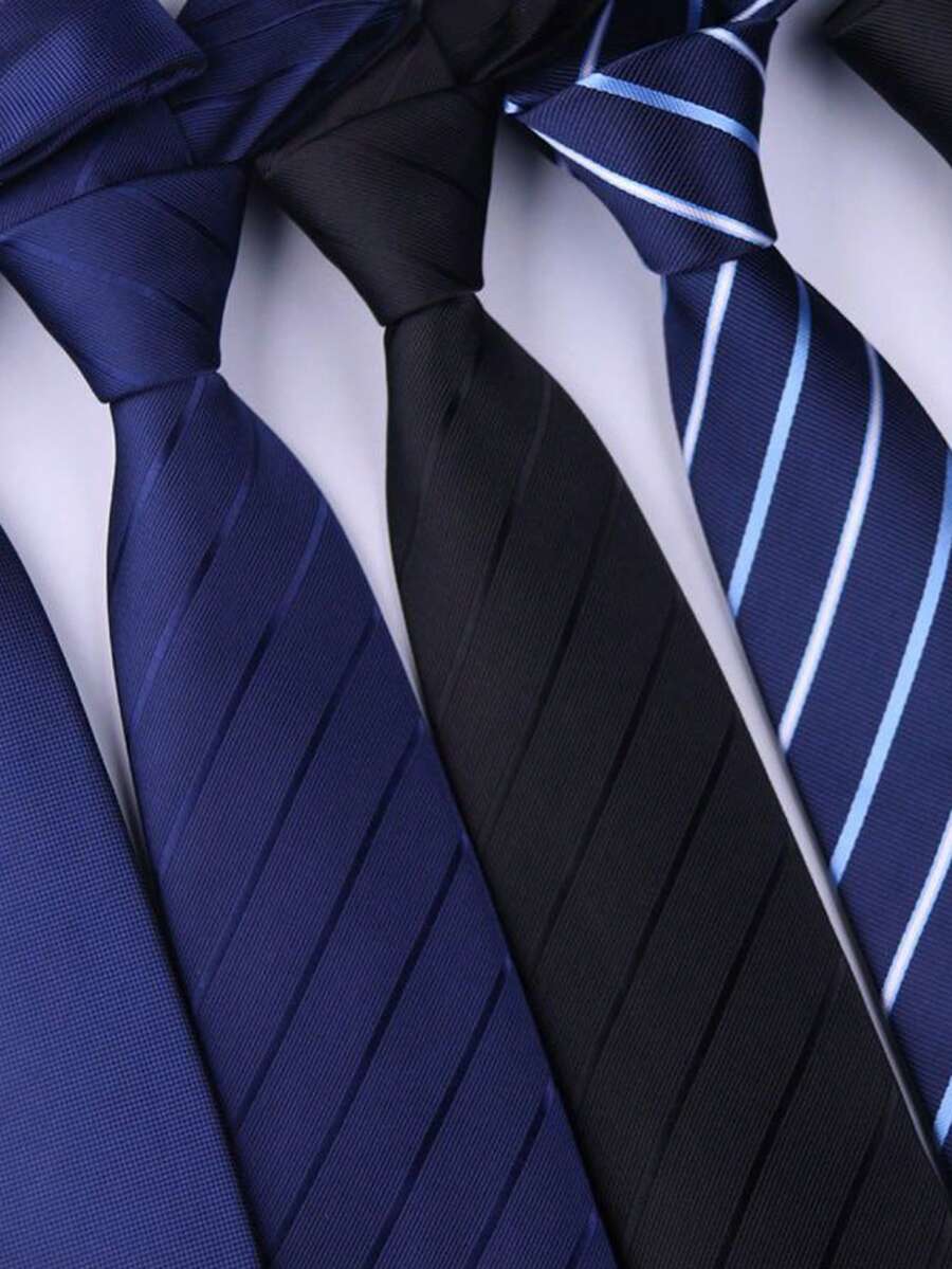 1 件涤纶条纹领带，男女通用，适合所有季节