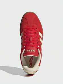 Adidas VL Court Bold Classic Sneakers, Thick Sole Casual Trainers, "T-Toe Shoes", Daily Styling Thick Bottom T-Shaped Toe, Modern And Classic Elements, Rubber Outsole With EVA Insert, Leather And Synthetic Material Lining, Three Stripes And Linear Logo - Red - View 9