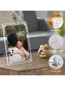 Horizontal And Vertical Dual-Purpose (With Magnetic) Acrylic Photo Frame, Photo Frame Display, Picture Frame, Magnetic Bracket, Photo Frame Display Table - Multicolor - View 6