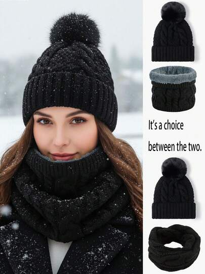1/2/3pcs Unisex Solid Color Knitted Hat, Thermal Lined Warm Beanie For Winter, Suitable For Daily Wear, Skiing, Matching Outfits, Photo Shooting, Etc. Valentines Gift