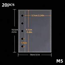 10/20/30pcs/Bag M5/A6/A7 Clear Loose Leaf Protector Sleeves, Plastic Protective Covers, Portable Sticker Notebook, Binder Refill Pages, High Quality PP Material, Acid-Free & PVC-Free, Storage, High Transparency, Suitable For Storing K-Pop Photo Cards, Photos, Documents, Banknotes, Coins, Jewelry And Various Small Items