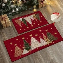 Capacho antiderrapante com padrão de árvore de Natal, capacho antiderrapante de superfibra, adequado para decoração de festas de fim de ano, cozinha, banheiro, sala de jantar, quarto, pode ser dado como presente de Natal