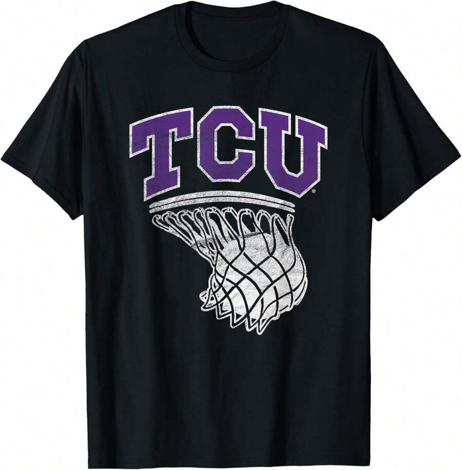 TCU Horned Frogs Basketball Hoop T-Shirt - Black - View 1
