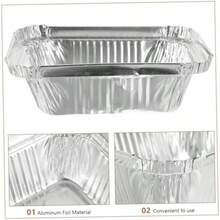 TOPPERFUN 100piezas Bandejas De Aluminio Desechables Para y Transportar Alimentos Molde Para Pan Utensilios De De Usar - PAGO - Ver 4