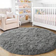 1 pieza Alfombra redonda ultra suave y esponjosa para usar en otoño e invierno, alfombra redonda para tienda de campaña de princesa, alfombra redonda para dormitorio, alfombra esponjosa y linda para habitación de niñas, alfombra de felpa esponjosa para habitación de niños, tienda de campaña, castillo, decoración del hogar, lavable a máquina, resistente a la decoloración, tacto suave, alfombra mullida para sala de estar, dormitorio, decoración de habitación, alfombra de acento, revestimiento de piso y talla grande.