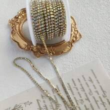 1/2/4mm Shiny Crystal Rhinestone Chain - Glass Beaded Trim, Suitable For DIY Jewelry Making, Sewing, Crafts, Scrapbooking, Fashion Accessories - Great For Dresses, Shoes, Bags, Hats, Gift Wrapping And Party Decorations - Sparkling Rhinestone Appliques For Sewing And Craft Projects