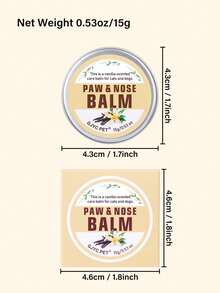PETSIN Natural Vanilla Dog Paw Balm - 0.53 OZ, Protects Paws From Hot Pavement, Moisturizes Dry, Cracked Paws & Noses, Vanilla-Scented Cream Butter For Cats & Dogs