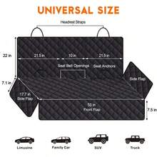 Seat Covers Car Scratch-Resistant Heavy-Duty Material Car Seat Covers Protects Against Pet Damage And Liquid Spills Dog Car Accessories With Waterproof Full Coverage Design Dog Car Seat Essential For Road Trips And Outdoor Adventures With Pets - màu đen - Xem 2