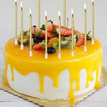 Gold Birthday Candles - 24 Pack Metallic Long Candles Cakes Cupcakes Elegant Cake Decoration Adults, Men Women Tugba