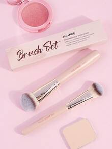 MAANGE 2支/13支装专业化妆刷套装，包含粉底刷、遮瑕刷和修容刷，适用于涂抹粉底、遮瑕膏等。刷毛柔软亲肤，是日常使用和旅行的理想之选。便携式旅行化妆刷套装，是送给女性和女孩的绝佳礼物。套装包含：粉底刷、遮瑕刷、腮红刷、修容刷、散粉刷、粉底刷、腮红刷。 - 杏色 - 查看 5