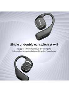 HTC NE11 Bluetooth Headset, High Refresh Rate Colorful Smart Screen, Adaptive Active Noise Cancellation, 140+ Language Translation, Essential For Business Travel, Silver