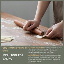 Sapele Rodillo de madera francs para hornear, rodillo cnico para fondant, corteza de tarta, galletas, pasteles francs 17.5 pulgadas - Sapele - Ver 5