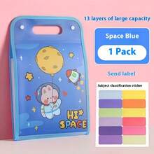 Cute Cartoon A4 Vertical Hand-Held Multi-Layered Accordion Bag For Office Document Storage, Student And White-Collar Worker Use, Suitable For Test Papers And Materials Organization. - Multicolor - View 11