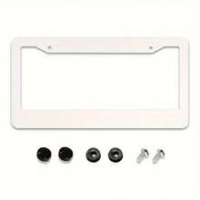 Cherry Blossom License Plate Frame, Featuring Exquisite Floral Design, Made Of Stainless Steel, Perfect For Car License Plates.Humorous License Plate Frame, Unisex, Size 12.2"X6.3", Pack Of 2. - 12,2 x 6,3 inch - Xem 4