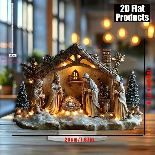 20cm*13,5cm Acryl Krippe Ausstellungsständer - Geeignet für Heim- und Bürodekoration, ideales Weihnachtsgeschenk