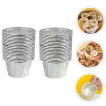 VICASKY 25 piezas Charolas de Aluminio para Hornear Tartaletas y Postres Bandejas Desechables para Repostería Cocina y Profesional - PAGO - Ver 8