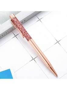 3 piezas/5 piezas/8 piezas Bolígrafos con bola de diamante falso metálico de color oro rosa con brillo, gran regalo para amigos, familia, estudiantes, fiestas, bodas, suministros de oficina y escolares - Oro rosa - Ver 22