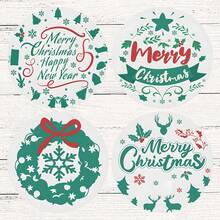 4 Stücke/8 Stücke Weihnachts-Themen Untersetzer, Weihnachtsmuster saugfähige Getränkeuntersetzer für Kaffee, Küche, Tisch, Raum, Bar Dekoration, Weihnachtsgeschenk - Verschiedenfarbig - Übersicht 15