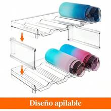 Lifewit Organizador de Botellas Apilable para Armario, Frigorfico, Despensa - Portabotellas de Plstico para Almacenar en Encimera, Armario, Oficina - Pack de 4, Cada Bandeja Admite 4 Recipientes - 16 botellas - Ver 4
