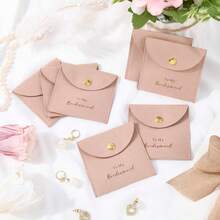 ALQD Jewelry Bags Bridesmaid Gifts Set Of 8 Velvet Small Jewelry Pouch With Button Bracelet Earring Necklace Packaging Bridesmaid Proposal Bags Bridal Party Favors Gifts (Dark Coral Pink) - 淺灰藍色 - 查看 6