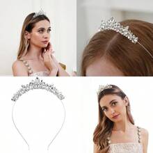Lovelyshop Crystal Bridal Tiara Headband Leaf Design Crown For Wedding Prom Special Events 15+