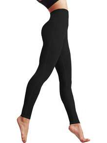 1 Pair Of Pocket Long Pants, Sports Long Pants With Pockets, Home Casual, Fitness And Running Pocket Long Pants, Women's Yoga Pants, Tuck In The Abdomen And Lift The Buttocks - 黑色 - 查看 4