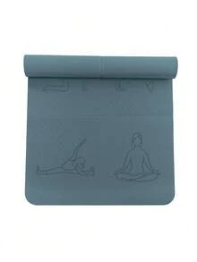 183*61cm TPE可折叠激光瑜伽垫（激光人体轮廓） - 藍色 - 查看 7