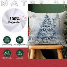 4 Stücke Weihnachts-Kissenbezug-Set mit Schneeflocken, Weihnachtsmann & Hirsch Motiven, geeignet für Wohnzimmer, Sofa, Schlafzimmer, ohne Kissenfüllung