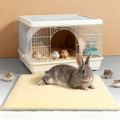 1pc Plush Self-Heating Warm Hamster/Rabbit Sleeping Mat, Soft Cushion Pad, Removable & Washable, Suitable For Small Pets/Cats In Autumn/Winter