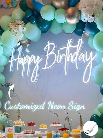 Customized LED Neon Sign Decoration For Room, Personalized Neon Sign Wedding Gift, Holiday Neon Sign Home Decor Wedding Backdrop, USB Powered, Romantic Home Decor, Perfect For Wall Decor, Christmas, Halloween, Party, Thanksgiving