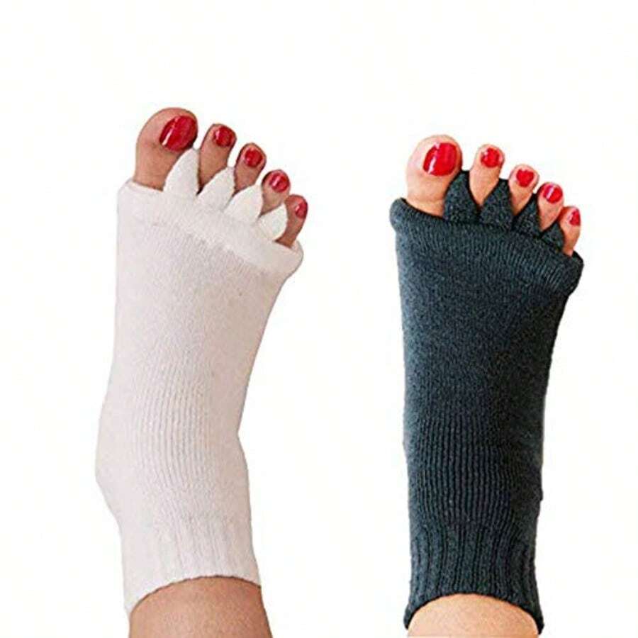 Toe Separator Socks Yoga Sports Gym Health Massage Foot Alignment Socks0928 - như hình ảnh - Xem 1