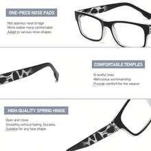 5PCS Fashion Two-Tone Reading Glasses, Classic Rectangular Frame Readers, Comfortable Lightweight Eyeglasses For Daily Reading With Strength +1.0~+4.0 - Nhiều màu - Xem 5