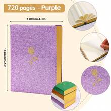 Cuaderno de alta calidad, conjunto de diario para mujeres y hombres, cuaderno de rayas académicas grande de 720 páginas tamaño A6, adecuado para la escuela y la oficina, diario de vida - A6 - Ver 16