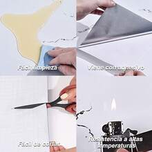 Papel Tapiz,60cm*1000cm Autoadhesivo Marmol Papel de Contacto,Prueba de aceite Vinil Marmol,Papel de Granito,Pelar y Pegar Para Muebles de Gabinete de Encimera de Cocina Encimera (Negro) - Negro - Ver 9