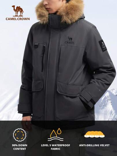 CAMEL CROWN Chaqueta de plumón para exteriores, chaqueta de plumón para exteriores de invierno de pluma de camello Dios ultra para hombres y mujeres, chaqueta profesional de triple defensa para superar el frío