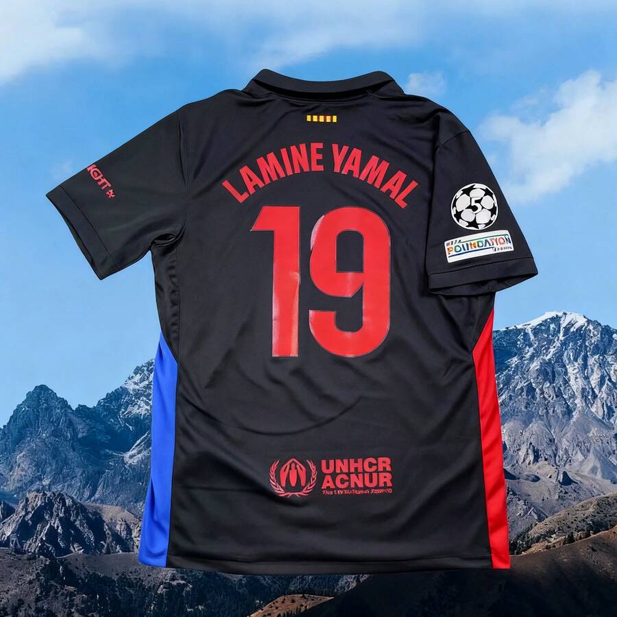 2425 Barcelona Away Game Yamal 19 Short-Sleeved Jersey - màu đen - Xem 1