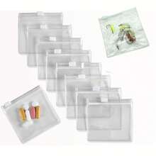 100pcs Transparent PVC Zipper Bags, Jewelry Accessory Resealable Packaging Bags, Medication Bags, Action Figure & Pendant Storage PVC Zipper Bags, Christmas Holiday Gift Storage Bags - متعدد الألوان - مشاهدة 5