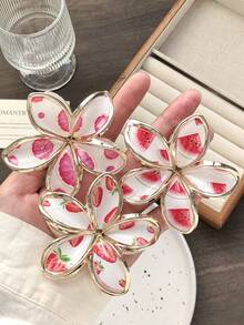 1 Stück/6 Stück zweifarbige Goldrand Gänseblümchen Haarklammern, Herbst süßes FruchtmusterMusterk Design, Frauen Pferdeschwanz Halbdutt Hochsteckfrisur Dekoration, geeignet für Zuhause, täglichen Gebrauch und Ausgänge, elegante Haaraccessoires, elegante Haarklammern, Winterhaarklammer