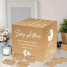 51件套尿布抽奖券游戏套装，含精美礼盒 - 50张双面印刷趣味婴儿派对游戏券 + 1个抽奖券游戏盒 - 非常适合性别揭晓派对 - 趣味餐桌装饰品，男孩/女孩婴儿派对奖品，婴儿派对装饰