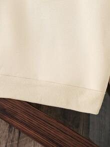 女童蝴蝶图案保暖连帽运动衫 - 杏色 - 查看 4