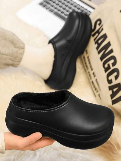 أحذية رياضية سميكة القاع مثقبة من EVA مقاومة للماء وسهلة التنظيف، أحذية مغلقة الأصابع دافئة للرجال، أحذية الطهاة، أحذية المختبر، أحذية طبية