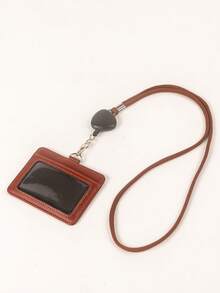 Leather Double Cardholders Retractable Badge Holder Braed Leather For Cards Employee Name Tags Bank Cards Transit Cards Student S Gifts For Card Holder Wallet Business Card Holder Credit Card Holder Teacher Lanyard With Id Holder Card Holder Women For Women For Men Card Wallet - Multicolor - View 14