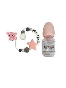 可爱重生娃娃奶瓶和磁性奶嘴逼真的重生婴儿配件可爱娃娃用品新生重生婴儿娃娃玩具假人，婴儿香水，娃娃婴儿，塑料婴儿，婴儿娃娃配件，重生娃娃，婴儿娃娃 - 粉紅色 - 查看 7