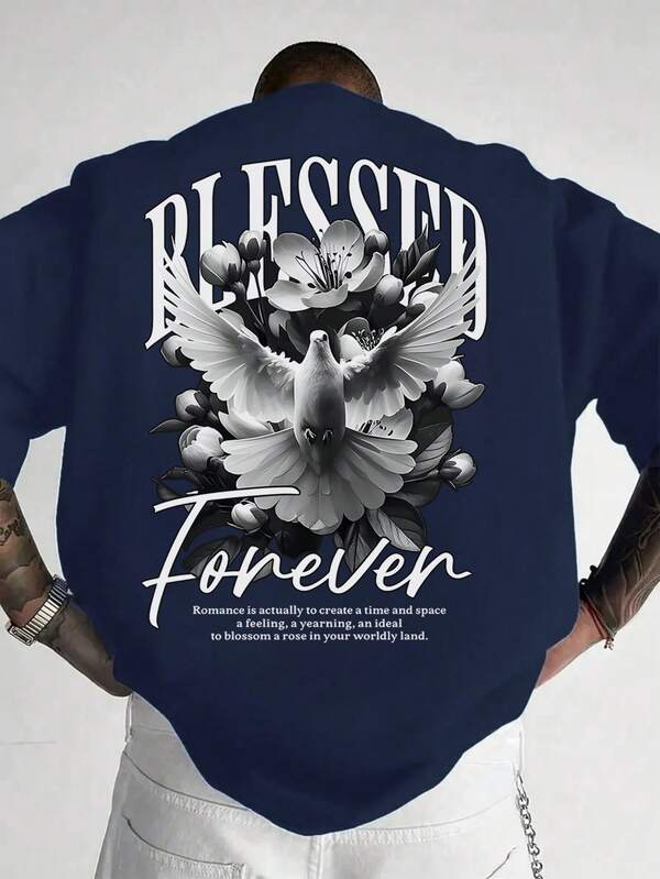 Men's Casual Versatile Simple Graphic Print Short Sleeve T-Shirt