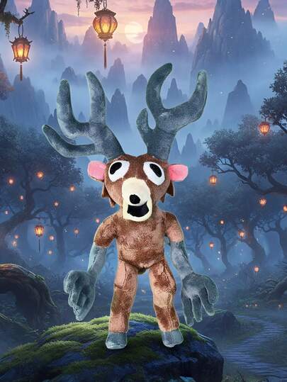 1pc 35cm Deer Plush Toy Deer Of Banban Horror Deer Game Character Deer Kids Gifts Halloween Gifts Christmas Gifts Room Decoration